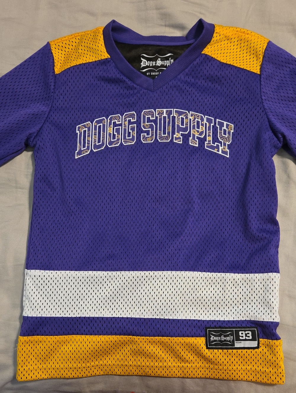 Kids' Dogg Supply Purple & Gold Mesh Jersey Top